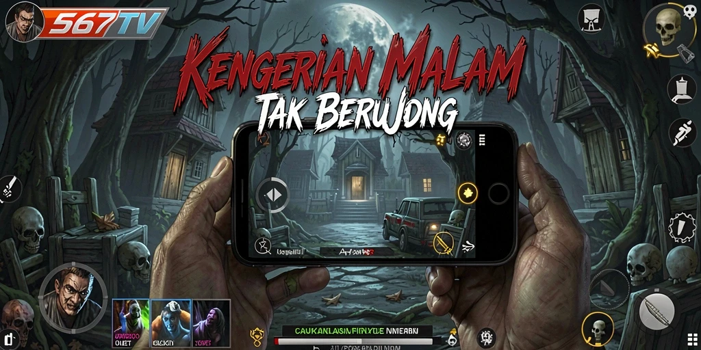 Tampilan gameplay menakutkan dari 567TV yang menghantui.