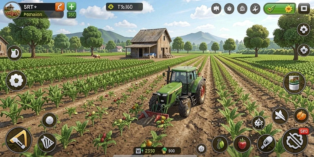 Tampilan gameplay menarik dalam 5RT dengan elemen pertanian yang menyenangkan.