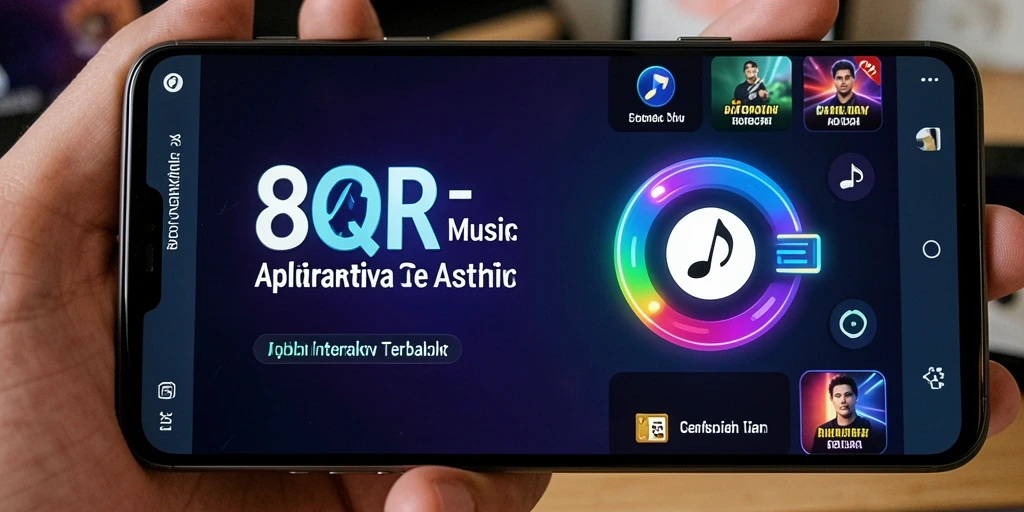 Tampilan gameplay 8QR yang menunjukkan alat musik interaktif.
