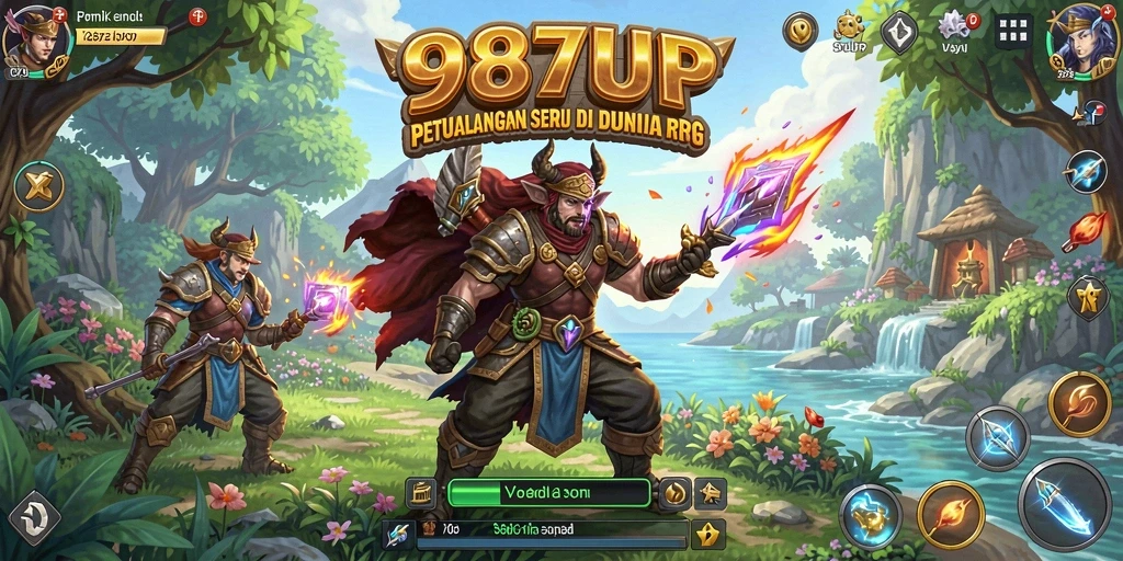Tampilan gameplay menarik dari 987UP dengan karakter yang beraksi.