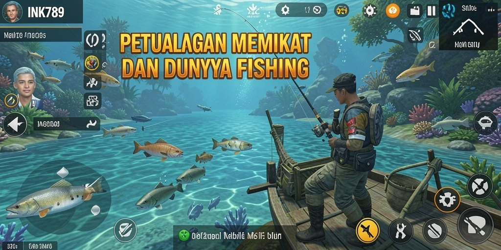 Screenshot gameplay INK789 menampilkan pengalaman memancing yang mendebarkan.