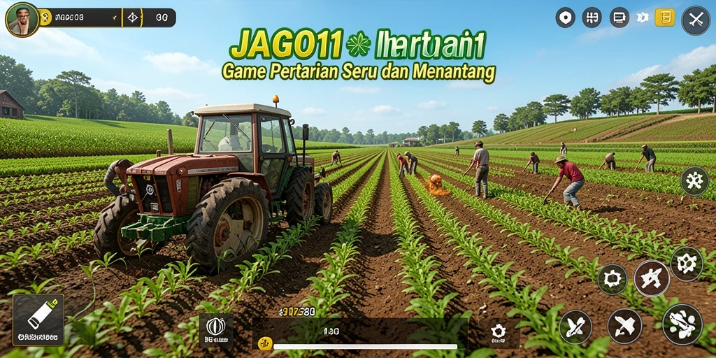 Screenshot gameplay JAGO11 menampilkan aktivitas bertani yang seru dan interaktif.