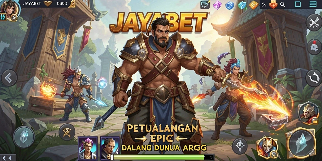 Screenshot gameplay JAYABET menampilkan aksi pertempuran yang menegangkan.