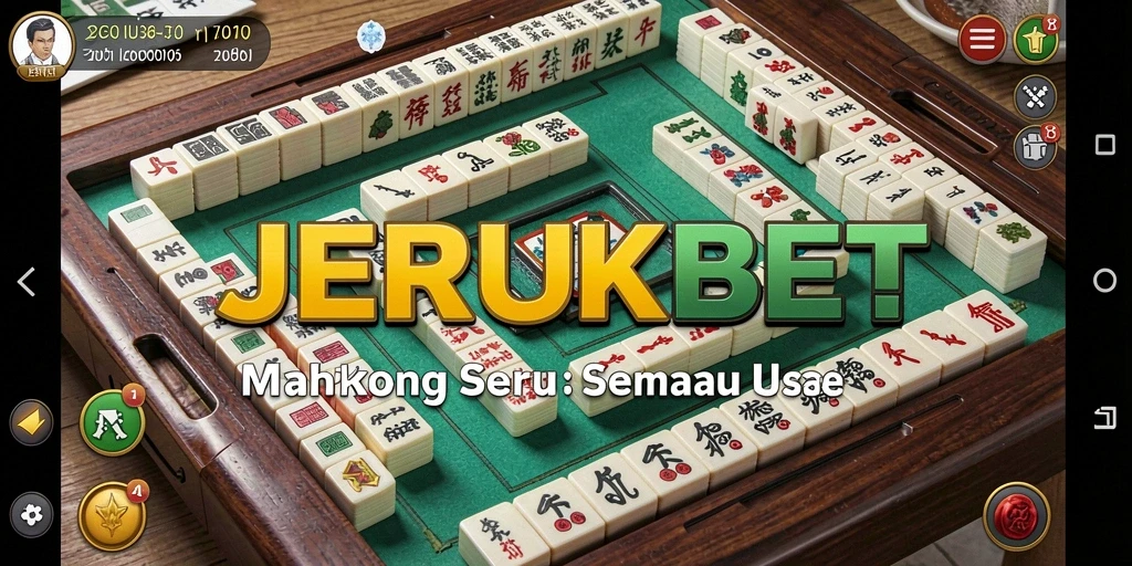 Screenshot utama JERUKBET menunjukkan gameplay Mahjong yang menarik.