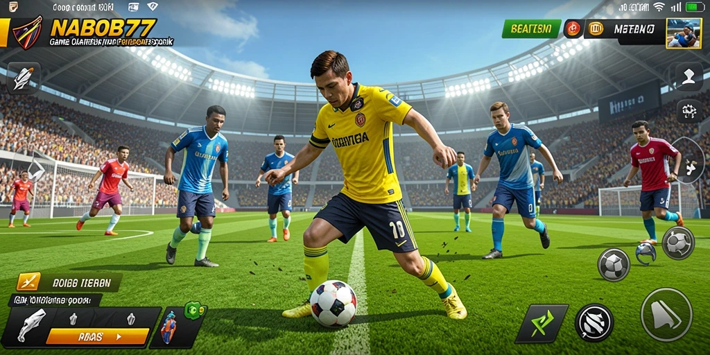 Screenshot gameplay NABOB77 dengan aksi olahraga yang seru.