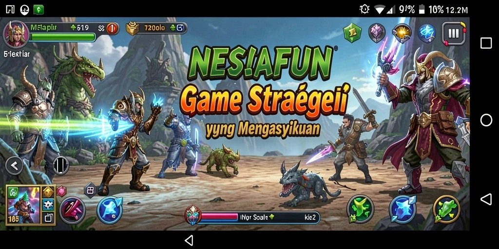 Screenshot gameplay NESIAFUN menampilkan aksi strategi yang seru.