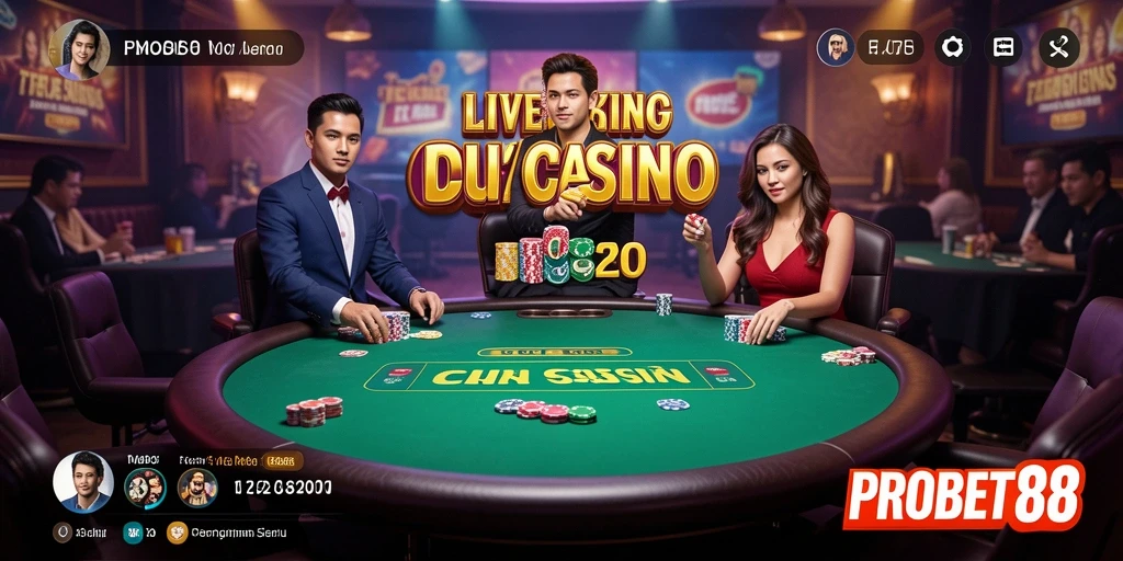 Tampilan permainan Live Casino yang menarik di PROBET88.