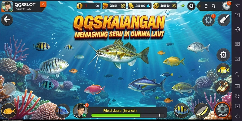 Tampilan gameplay QQSLOT dengan aksi memancing yang seru dan menantang.