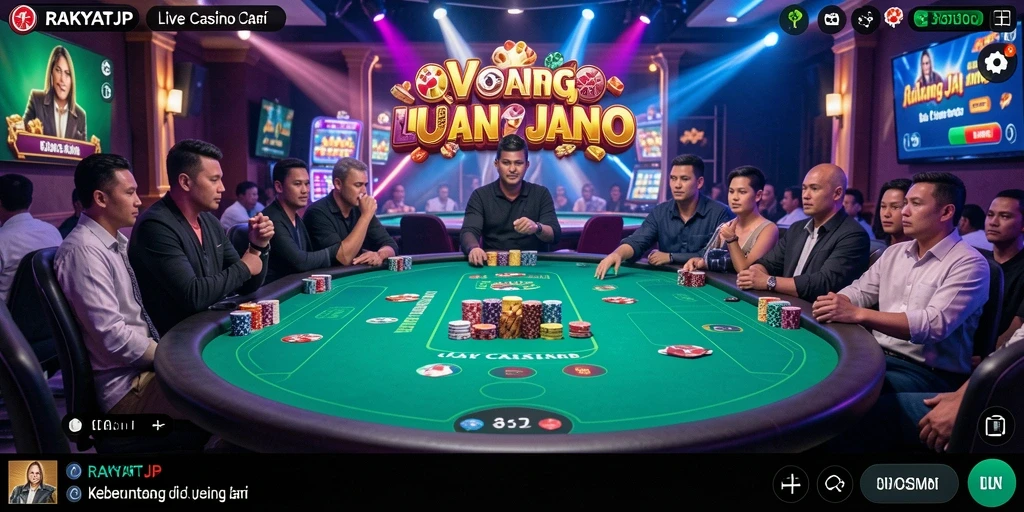 Gameplay Live Casino di RAKYATJP dengan dealer profesional.