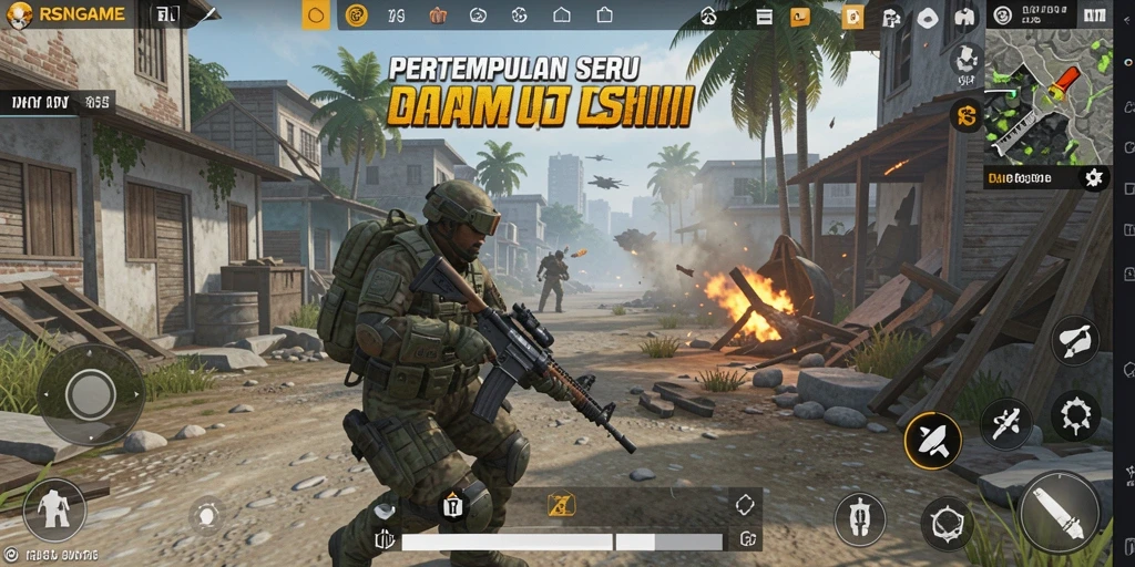 Gameplay seru RSNGAME dengan pertempuran TPS yang mendebarkan.