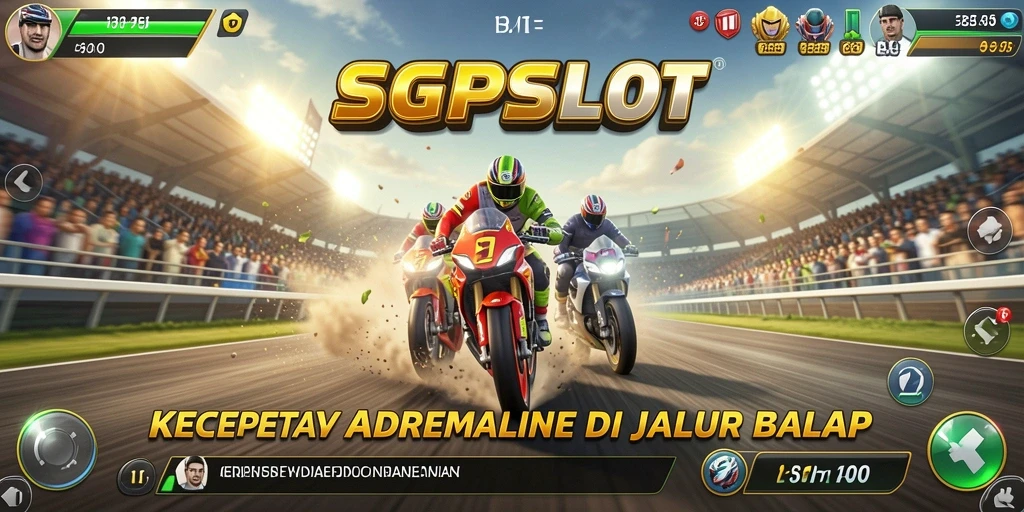 Gameplay menegangkan dalam balapan motor yang seru.