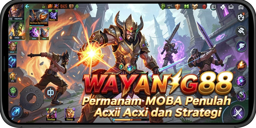 Tangkapan layar <strong>WAYANG88</strong> menampilkan aksi seru dalam gameplay MOBA.